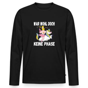 LGBTQ Pride Regenbogen War Wohl Doch Keine Phase - Männer Premium Bio Langarmshirt - Schwarz - Vorne - Nico (187cm)