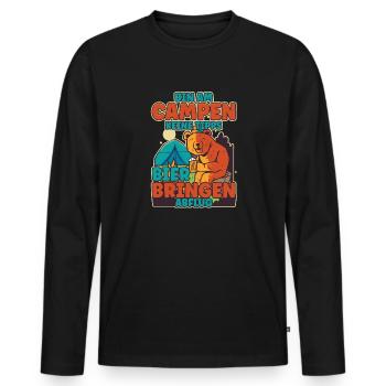 Bin am Campen keine Tipps Bier bringen Abflug Zelt - Männer Premium Bio Langarmshirt - Schwarz - Vorne - Nico (187cm)
