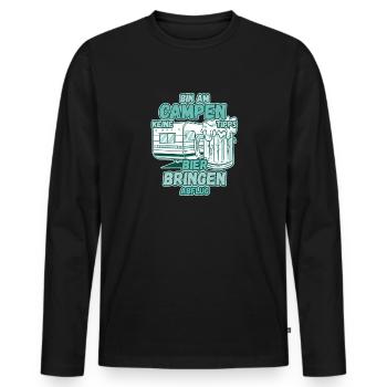 Bin am Campen keine Tipps Bier bringen Abflug Zelt - Männer Premium Bio Langarmshirt - Schwarz - Vorne - Nico (187cm)