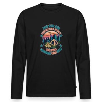 Ich Bin Ein Einfacher Mann Ich Mag Camping Bier - Männer Premium Bio Langarmshirt - Schwarz - Vorne - Nico (187cm)