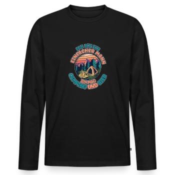 Ich Bin Ein Einfacher Mann Ich Mag Camping Bier - Männer Premium Bio Langarmshirt - Schwarz - Vorne - Nico (187cm)