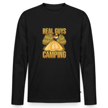 Real Guys Camping Camping Camping Camper Nature - Men's Premium Organic Long Sleeve Shirt - black - Front - Nico (187cm)
