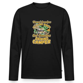 Grandpas Play Bingo Cool Grandpas Driving Motorhome - Men's Premium Organic Long Sleeve Shirt - black - Front - Nico (187cm)