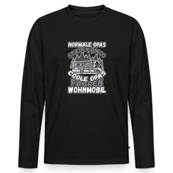 Opas Spielen Bingo Coole Opas Fahren Wohnmobil - Männer Premium Bio Langarmshirt - Schwarz - Vorne - Nico (187cm)