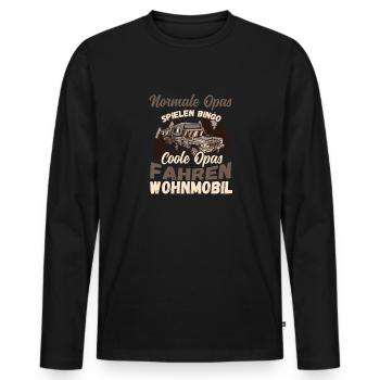 Opas Spielen Bingo Coole Opas Fahren Wohnmobil - Männer Premium Bio Langarmshirt - Schwarz - Vorne - Nico (187cm)