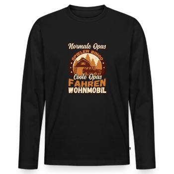 Opas Spielen Bingo Coole Opas Fahren Wohnmobil - Männer Premium Bio Langarmshirt - Schwarz - Vorne - Nico (187cm)