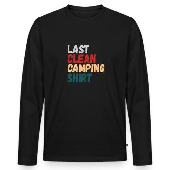 Dernier Camping Propre Chemise Camping Camping-Car Nature - T-shirt manches longues Premium bio Homme - noir - Devant - Nico (187cm)