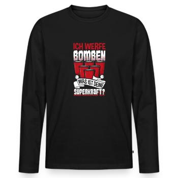 Bierpong Bier Pong Beerpong Beer Pong Trinkspiel - Männer Premium Bio Langarmshirt - Schwarz - Vorne - Nico (187cm)