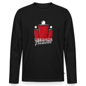 Bierpong Bier Pong Beerpong Beer Pong Trinkspiel - Männer Premium Bio Langarmshirt - Schwarz - Vorne - Nico (187cm)
