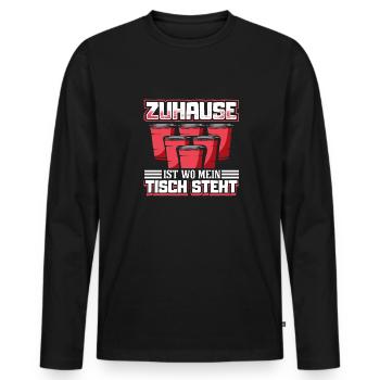 Bierpong Bier Pong Beerpong Beer Pong Trinkspiel - Männer Premium Bio Langarmshirt - Schwarz - Vorne - Nico (187cm)