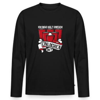 Bierpong Beerpong Trinkspiel Bier Pong - Männer Premium Bio Langarmshirt - Schwarz - Vorne - Nico (187cm)