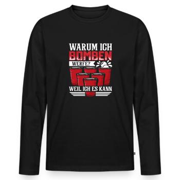 Bierpong Bier Pong Beerpong Beer Pong Trinkspiel - Männer Premium Bio Langarmshirt - Schwarz - Vorne - Nico (187cm)
