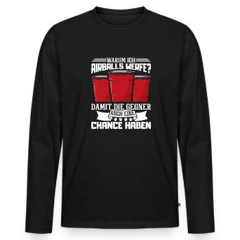 Bierpong Beerpong Trinkspiel Bier Pong - Männer Premium Bio Langarmshirt - Schwarz - Vorne - Nico (187cm)