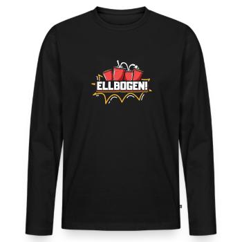 Bierpong Ellbogen Beerpong - Männer Premium Bio Langarmshirt - Schwarz - Vorne - Nico (187cm)