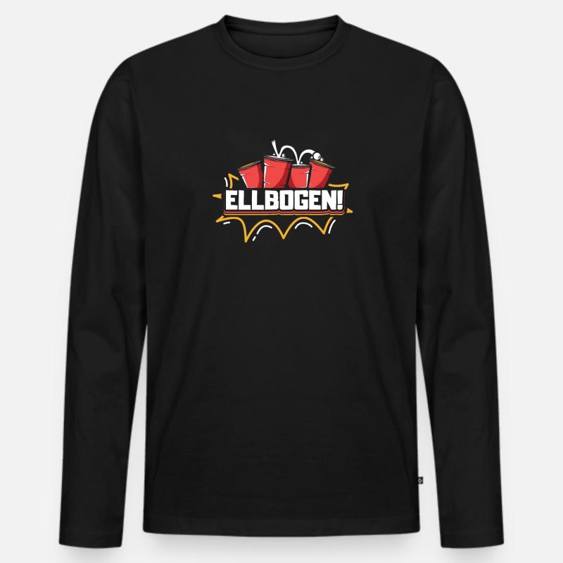 Bierpong Ellbogen Beerpong - Männer Premium Bio Langarmshirt - Schwarz