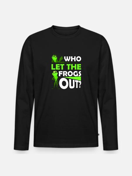 Frosch - Männer Premium Bio Langarmshirt - Schwarz