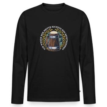 Boire de la bière JGA - T-shirt manches longues Premium bio Homme - noir - Devant - Nico (187cm)