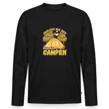 Der Tut Nix Der Will Nur Campen - Wohnmobil Natur - Männer Premium Bio Langarmshirt - Schwarz - Vorne - Nico (187cm)