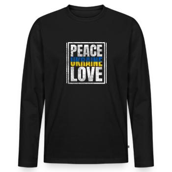 Ukraine Flag Ukrajina Country Ukrainian Ukrainian - Men's Premium Organic Long Sleeve Shirt - black - Front - Nico (187cm)