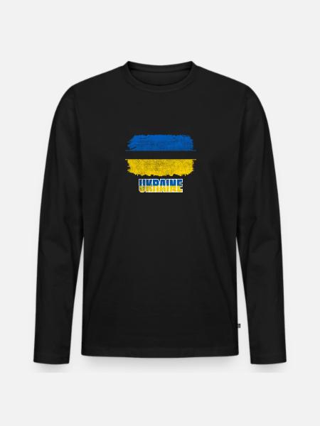 Ukraine War - Men's Premium Organic Long Sleeve Shirt - black