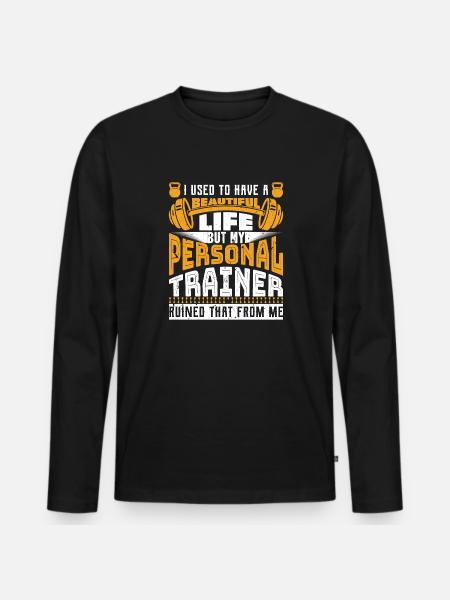 Lustige Fitness Ironischer Spruch Workout Muskeln - Premium økologisk langærmet T-shirt til mænd - sort