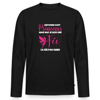 Certaines Sont Princesses Mais Moi Je Suis Une - T-shirt manches longues Premium bio Homme - noir - Devant - Nico (187cm)