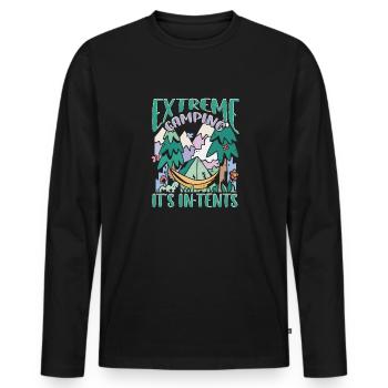 Extrem Camping est dans des tentes - Camping Camping Nature - T-shirt manches longues Premium bio Homme - noir - Devant - Nico (187cm)