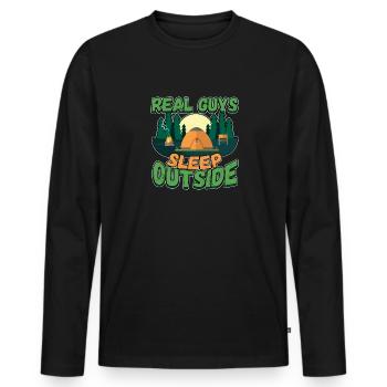 De vrais gars qui dorment dehors - Camping Camping Nature - T-shirt manches longues Premium bio Homme - noir - Devant - Nico (187cm)