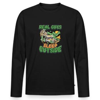 De vrais gars qui dorment dehors - Camping Camping Nature - T-shirt manches longues Premium bio Homme - noir - Devant - Nico (187cm)