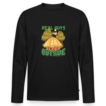 De vrais gars qui dorment dehors - Camping Camping Nature - T-shirt manches longues Premium bio Homme - noir - Devant - Nico (187cm)