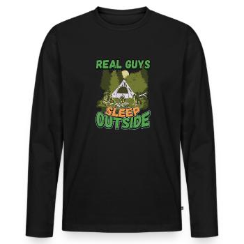 De vrais gars qui dorment dehors - Camping Camping Nature - T-shirt manches longues Premium bio Homme - noir - Devant - Nico (187cm)