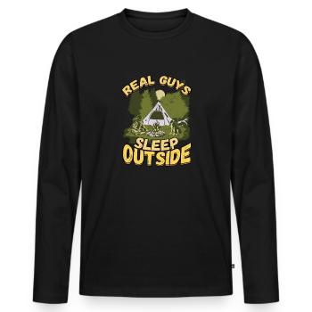 De vrais gars qui dorment dehors - Camping Camping Nature - T-shirt manches longues Premium bio Homme - noir - Devant - Nico (187cm)