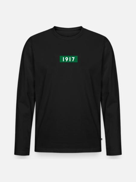 1917 birthday present - Männer Premium Bio Langarmshirt - Schwarz