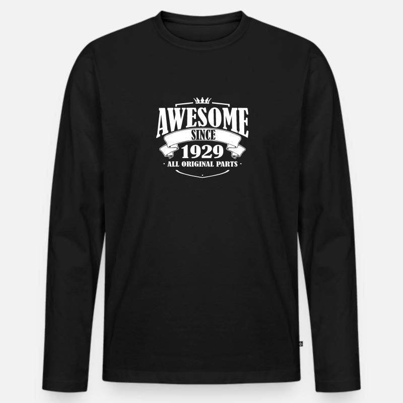 Awesome Since 1929 - Männer Premium Bio Langarmshirt - Schwarz