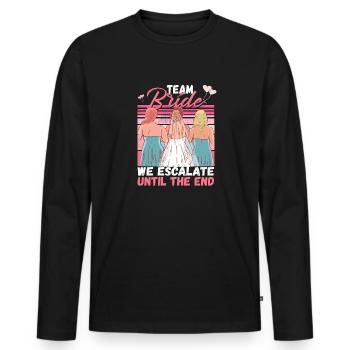Team Bride JGA Bachelor Party Polter Girls - Men's Premium Organic Long Sleeve Shirt - black - Front - Nico (187cm)