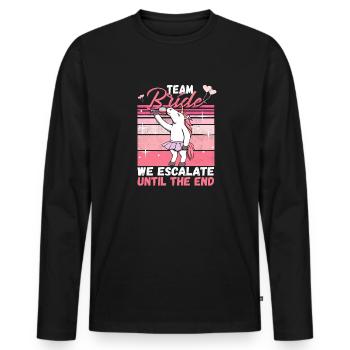 Team Bride JGA Bachelor Party Polter Girls - Men's Premium Organic Long Sleeve Shirt - black - Front - Nico (187cm)