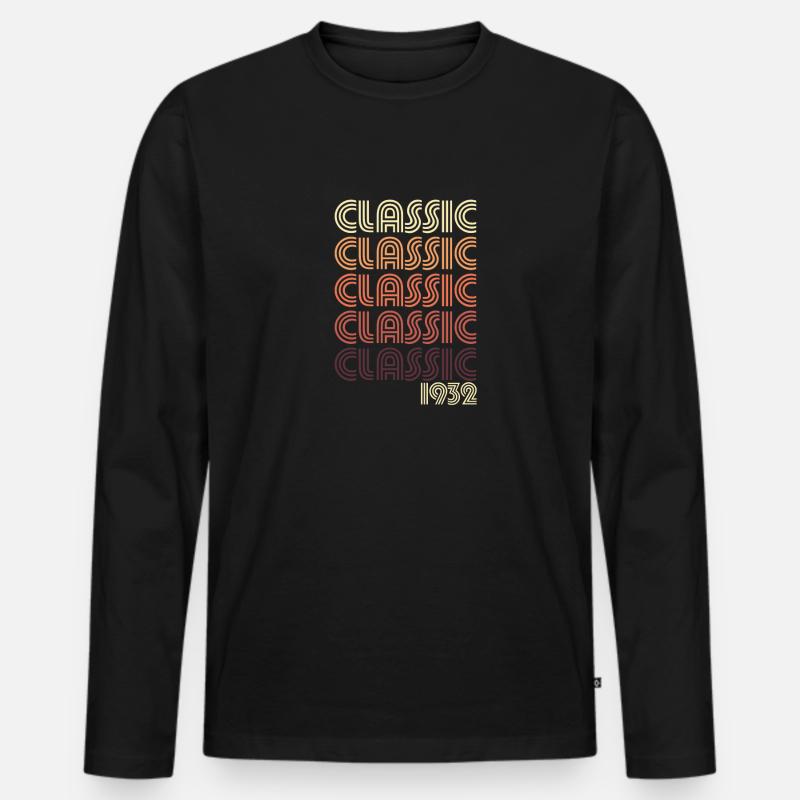 Classic 1932 - Männer Premium Bio Langarmshirt - Schwarz