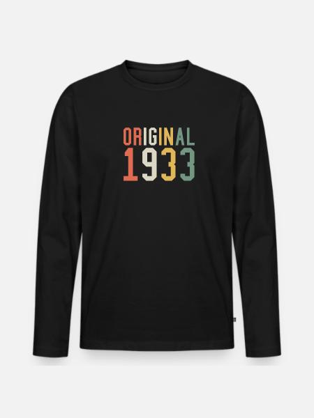 Original 1933 - Männer Premium Bio Langarmshirt - Schwarz