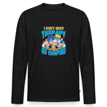 Je n’ai pas besoin de thérapie, je dois aller camper - T-shirt manches longues Premium bio Homme - noir - Devant - Nico (187cm)