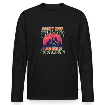 Je n’ai pas besoin de thérapie, je dois aller camper - T-shirt manches longues Premium bio Homme - noir - Devant - Nico (187cm)