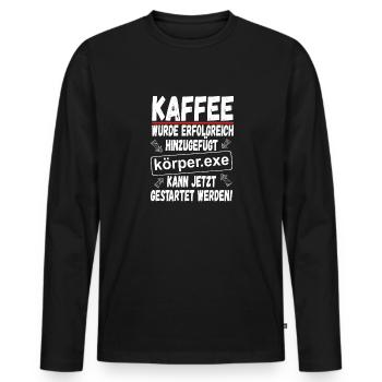 Kaffee Informatiker Geschenk Lustiger Spruch - Männer Premium Bio Langarmshirt - Schwarz - Vorne - Nico (187cm)