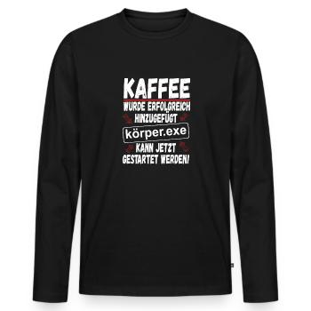 Kaffee Informatiker Geschenk Lustiger Spruch - Männer Premium Bio Langarmshirt - Schwarz - Vorne - Nico (187cm)