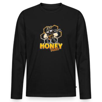 Marchand de miel Apiculteur Abeille Murmure Abeilles Abeilles Abeilles Abeille - T-shirt manches longues Premium bio Homme - noir - Devant - Nico (187cm)