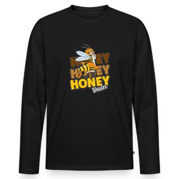 Marchand de miel Apiculteur Abeille Murmure Abeilles Abeilles Abeilles Abeille - T-shirt manches longues Premium bio Homme - noir - Devant - Nico (187cm)