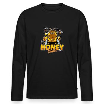 Marchand de miel Apiculteur Abeille Murmure Abeilles Abeilles Abeilles Abeille - T-shirt manches longues Premium bio Homme - noir - Devant - Nico (187cm)