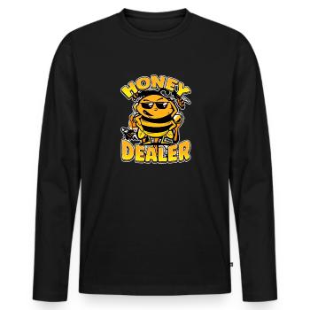 Marchand de miel Apiculteur Abeille Murmure Abeilles Abeilles Abeilles Abeille - T-shirt manches longues Premium bio Homme - noir - Devant - Nico (187cm)