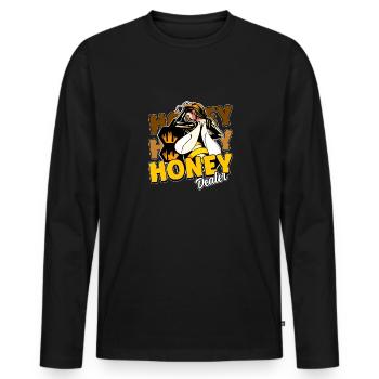 Marchand de miel Apiculteur Abeille Murmure Abeilles Abeilles Abeilles Abeille - T-shirt manches longues Premium bio Homme - noir - Devant - Nico (187cm)