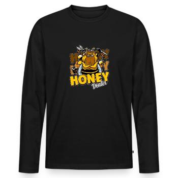 Marchand de miel Apiculteur Abeille Murmure Abeilles Abeilles Abeilles Abeille - T-shirt manches longues Premium bio Homme - noir - Devant - Nico (187cm)