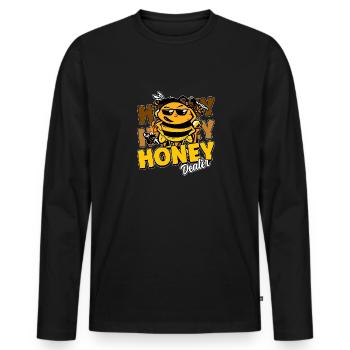 Marchand de miel Apiculteur Abeille Murmure Abeilles Abeilles Abeilles Abeille - T-shirt manches longues Premium bio Homme - noir - Devant - Nico (187cm)