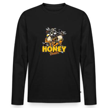 Marchand de miel Apiculteur Abeille Murmure Abeilles Abeilles Abeilles Abeille - T-shirt manches longues Premium bio Homme - noir - Devant - Nico (187cm)